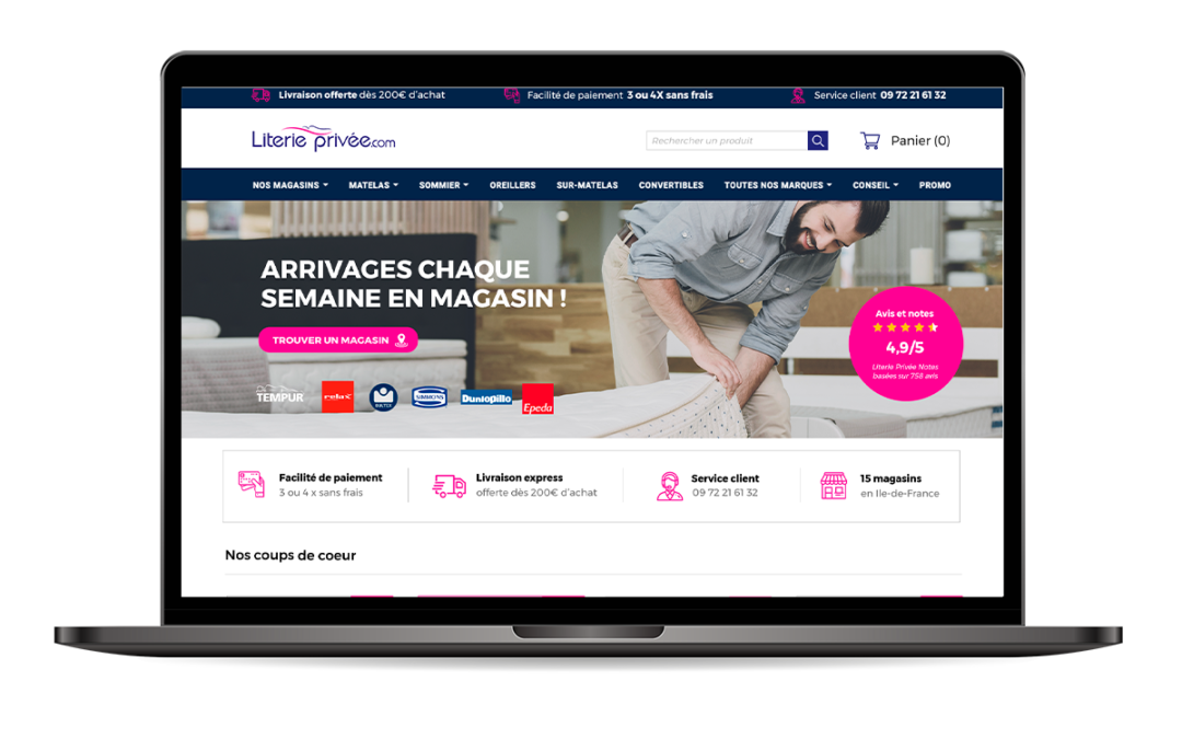 Design site eCommerce Literie Privée